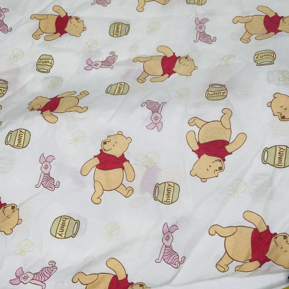 Disney Winnie the Pooh Fitted Sheet Crib Toddler Piglet Honey Pot Bees Vintage